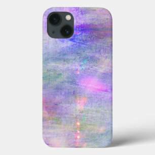 seamless blue, pink background yellow watercolor iPhone 13 case