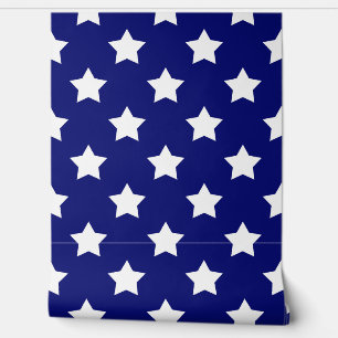 Seamless Blue White Stars Background Wallpaper