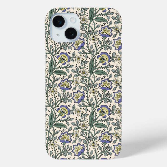 Seamless blue, yellow, and white floral pattern  Case-Mate iPhone case (Back)