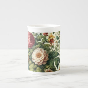 Seamless Botanical Floral Pattern Bone China Mug