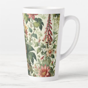 Seamless Botanical Floral Pattern Latte Mug