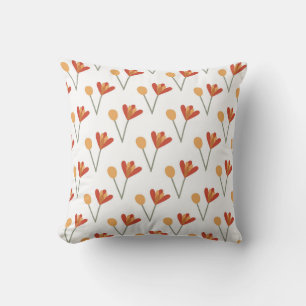 seamless botanical pattern with bright flowers on cushion