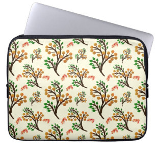 Seamless botanical pattern with cute fruit branch laptop sleeve