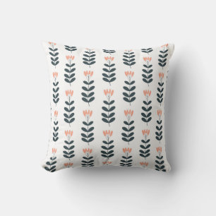seamless botanical pattern with flowers on white b cushion