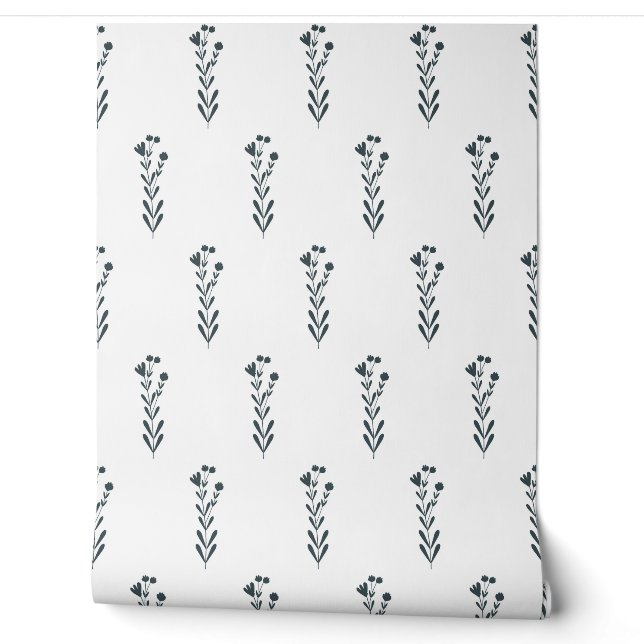 seamless botanical  simple pattern  with flowers i wallpaper (Unrolling)