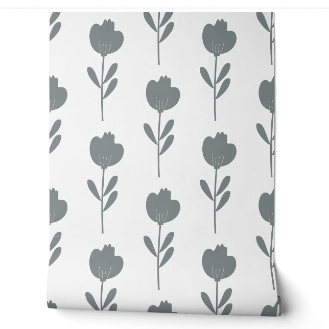 seamless botanical  simple pattern  with flowers i wallpaper (Unrolling)