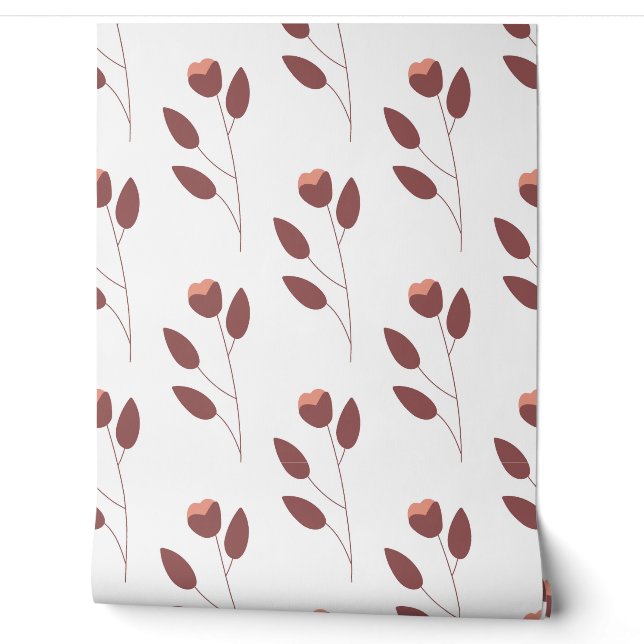 seamless botanical  simple pattern with flowers wallpaper (Unrolling)