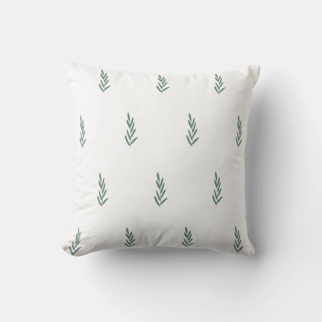 seamless botanical simple pattern with plants cushion (Front)