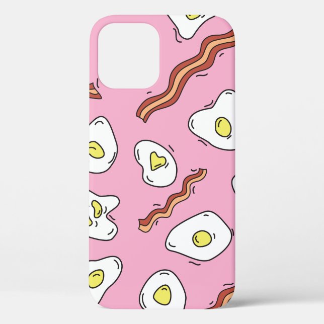 Seamless breakfast pattern with fried eggs and bac Case-Mate iPhone case (Back)