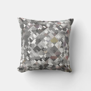 Seamless bright abstract mosaic grey background pa cushion