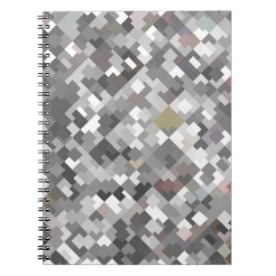 Seamless bright abstract mosaic grey background pa notebook