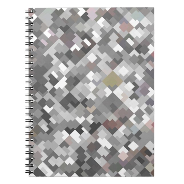 Seamless bright abstract mosaic grey background pa notebook (Front)