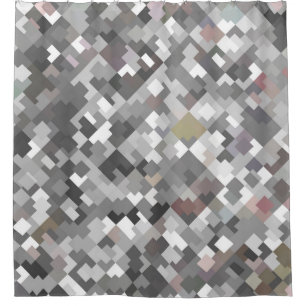 Seamless bright abstract mosaic grey background pa shower curtain