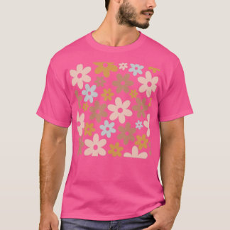Seamless Bright Floral Pattern Garden Flowers T-Shirt