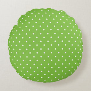 Seamless  bright lime polka dot pattern  round cushion