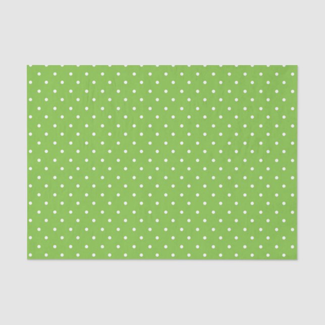 Seamless  bright lime polka dot pattern  tissue paper (Front)