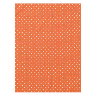 Seamless bright orange background polka dot tablecloth