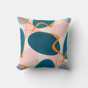 Seamless bright pattern of abstract shapes and twi cushion