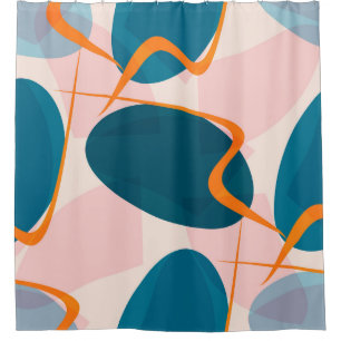 Seamless bright pattern of abstract shapes and twi shower curtain