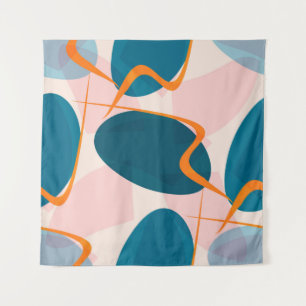 Seamless bright pattern of abstract shapes and twi tapestry