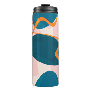Seamless bright pattern of abstract shapes and twi thermal tumbler