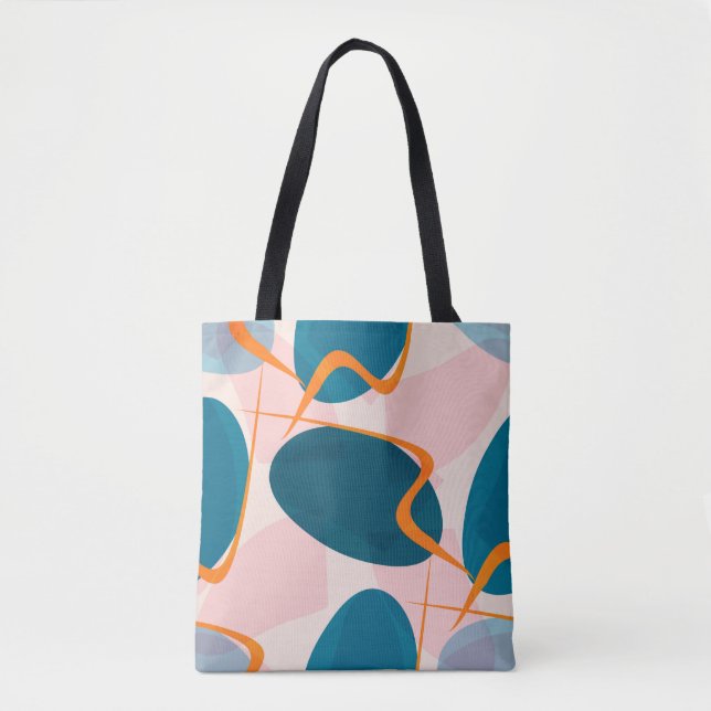 Seamless bright pattern of abstract shapes and twi tote bag (Front)