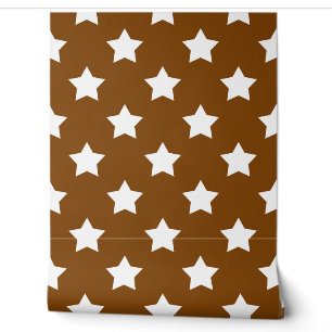 Seamless Brown White Stars Background Wallpaper