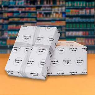 Seamless Business Logo White Wrapping Paper