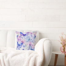 Seamless butterfly pattern Throw Pillow