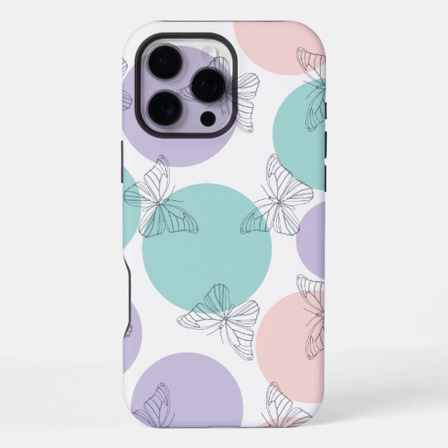 Seamless Butterfly Wallpaper in Pastel iPhone Case (Back)
