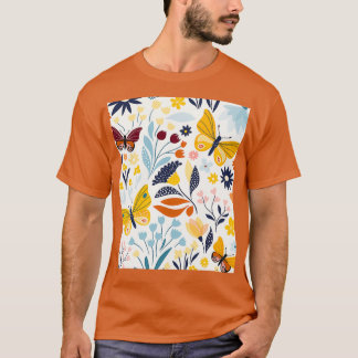 Seamless butterfly with floral design T-Shirt