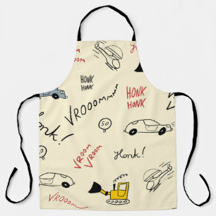 Seamless Car Drawings: Kids Bedsheet Apron