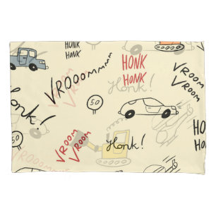 Seamless Car Drawings: Kids Bedsheet Pillowcase