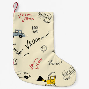 Seamless Car Drawings: Kids Bedsheet Small Christmas Stocking