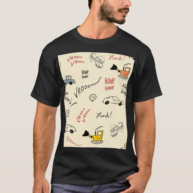 Seamless Car Drawings: Kids Bedsheet T-Shirt (Front)