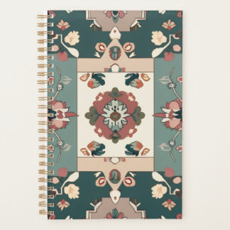 Seamless Carpet-Inspired Notebook Geometric&Floral Planner