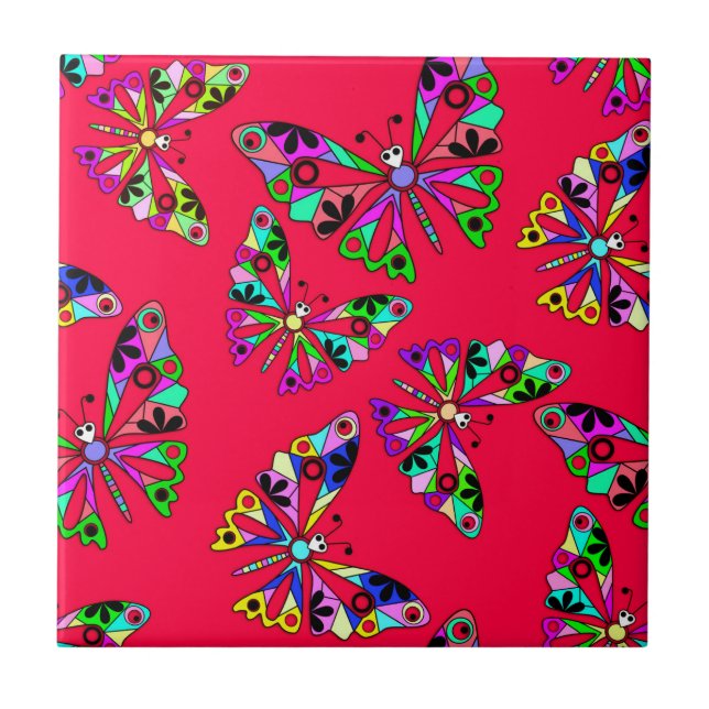 Seamless cartoon kids abstract buttefly pattern re tile (Front)