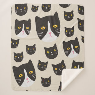 Seamless cat pattern/ sherpa blanket