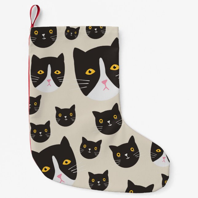Seamless cat pattern/ small christmas stocking (Front)