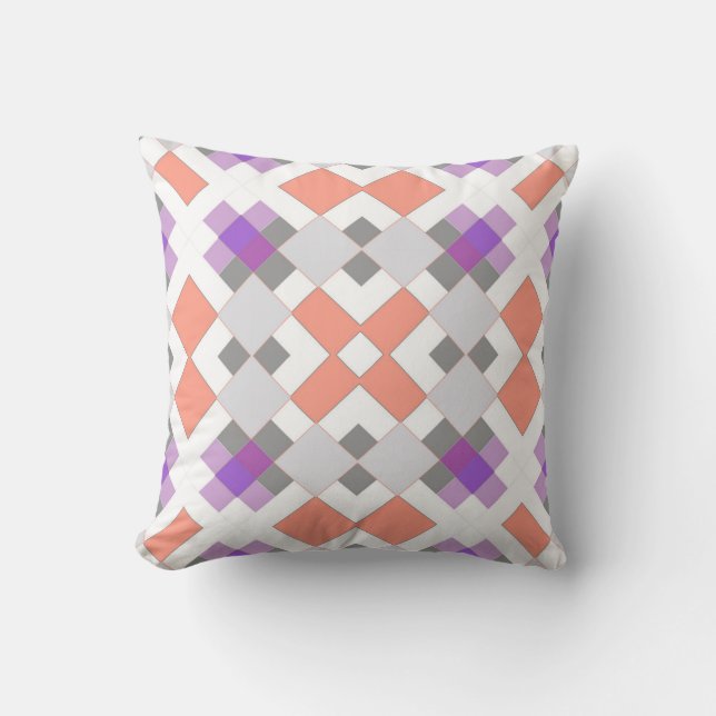 Seamless chequered abstract squares geometrical pr cushion (Front)
