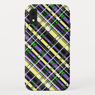 Seamless chequered plaid abstract squares geometri iPhone XR case