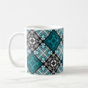 Seamless chequered plaid abstract squares geometri coffee mug