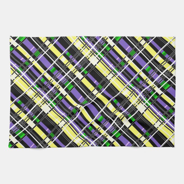 Seamless chequered plaid abstract squares geometri tea towel (Horizontal)