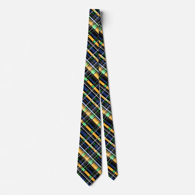 Seamless chequered plaid abstract squares geometri tie (Front)