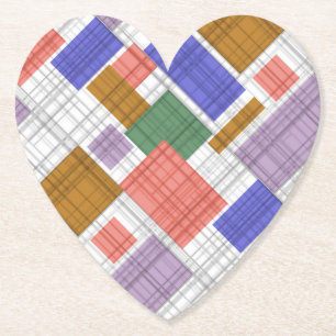 Seamless chequered plaid geometrical squares lined paper coaster