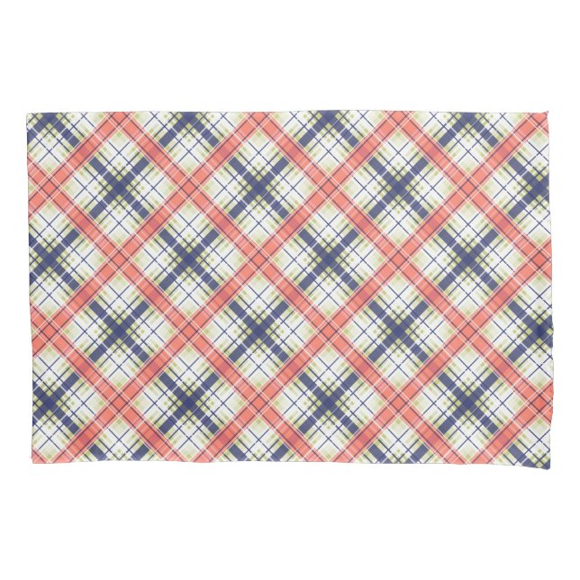 Seamless chequered plaid lined abstract pattern be pillowcase (Front)