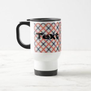 Seamless chequered plaid lined abstract pattern be travel mug