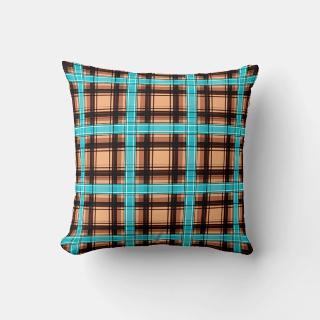 Seamless chequered plaid lined abstract pattern bl cushion (Front)