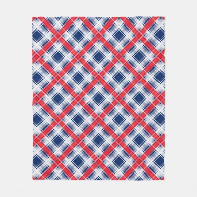 Seamless chequered plaid lined abstract pattern bl fleece blanket (Front)
