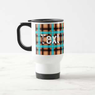 Seamless chequered plaid lined abstract pattern bl travel mug